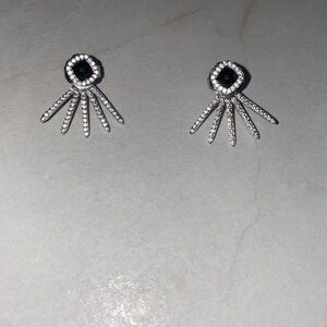 Nordstrom Black and Silver Sunburst Earrings